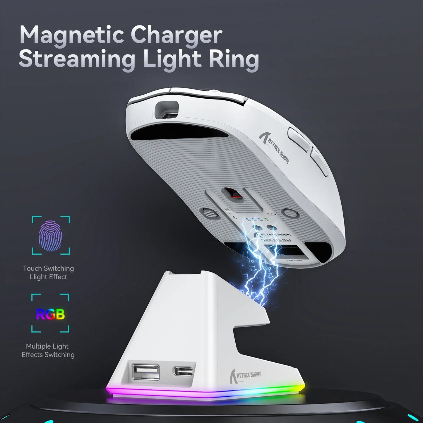 Bluetooth Mouse With Magnetic Charging Base