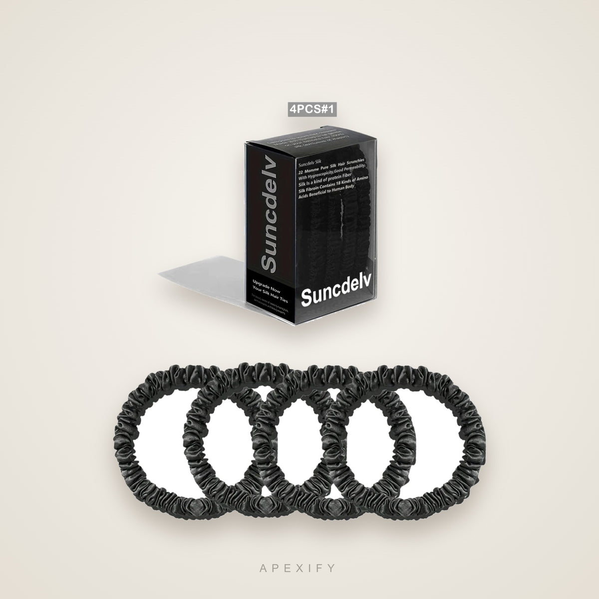 Black silk scrunchies gift box