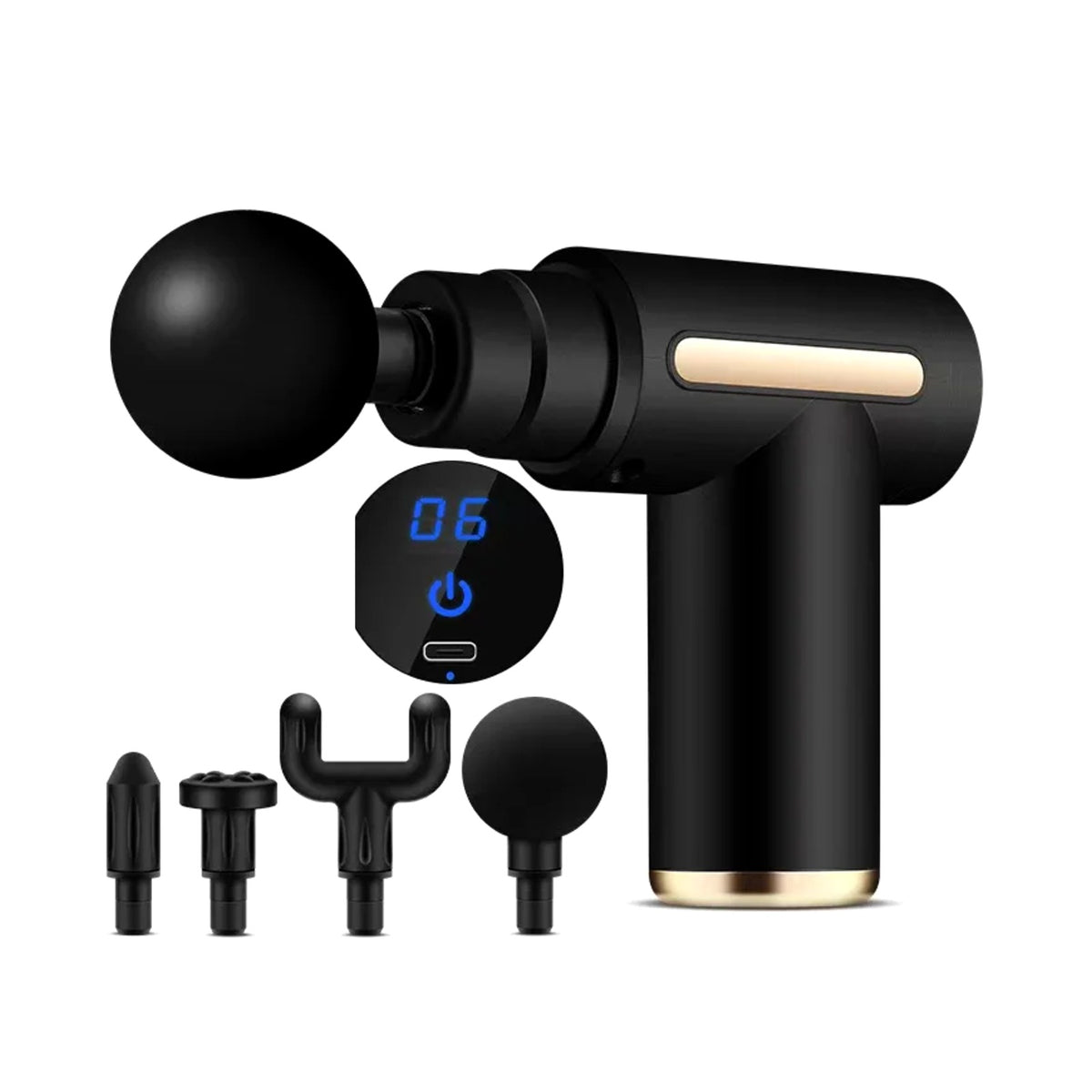 Apexify mini massage gun with 4 heads