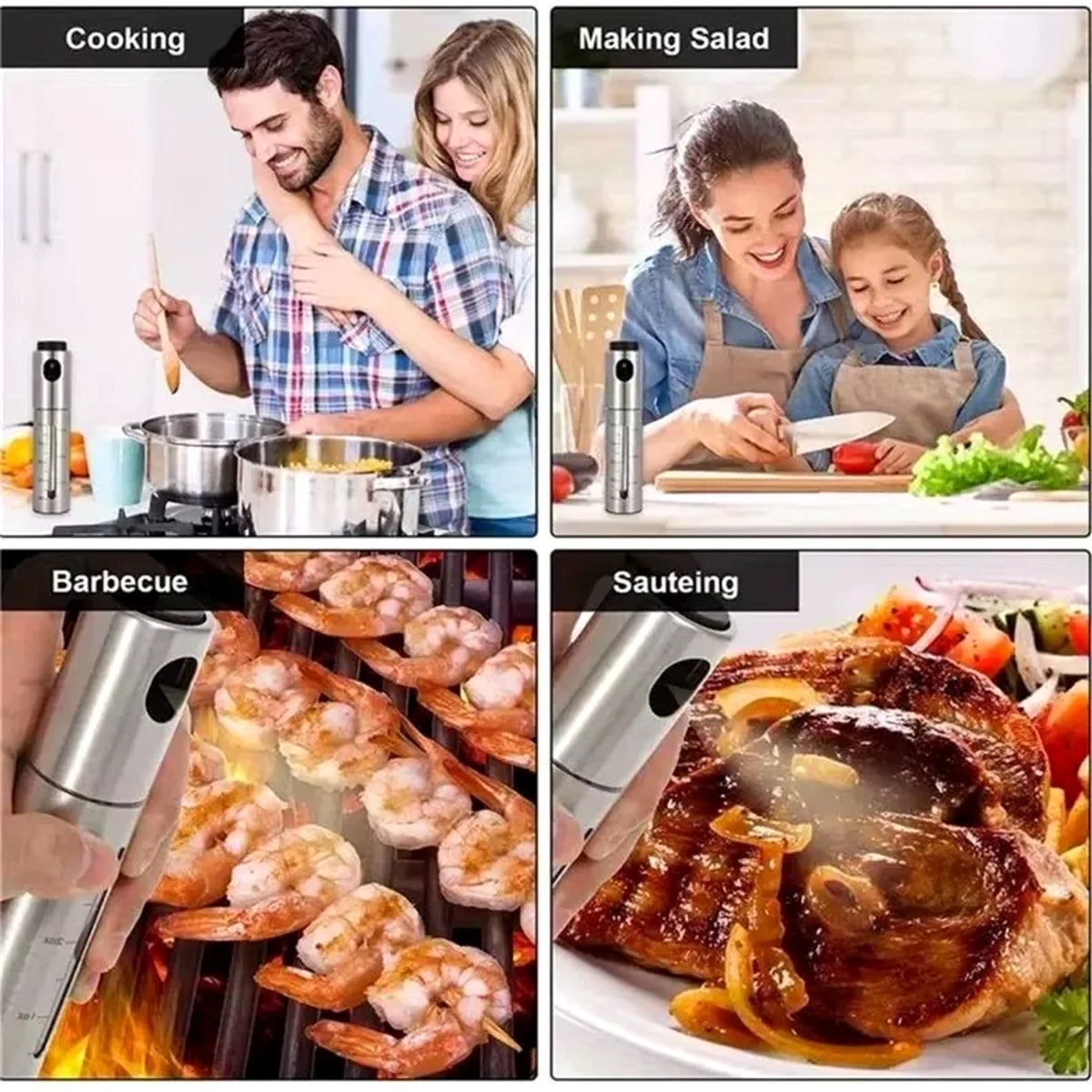 Cooking, salad, barbecue and sauteing