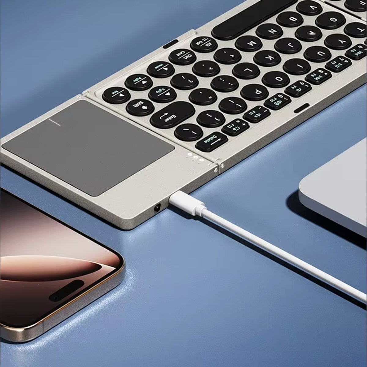 USB-C charging tri-fold keyboard