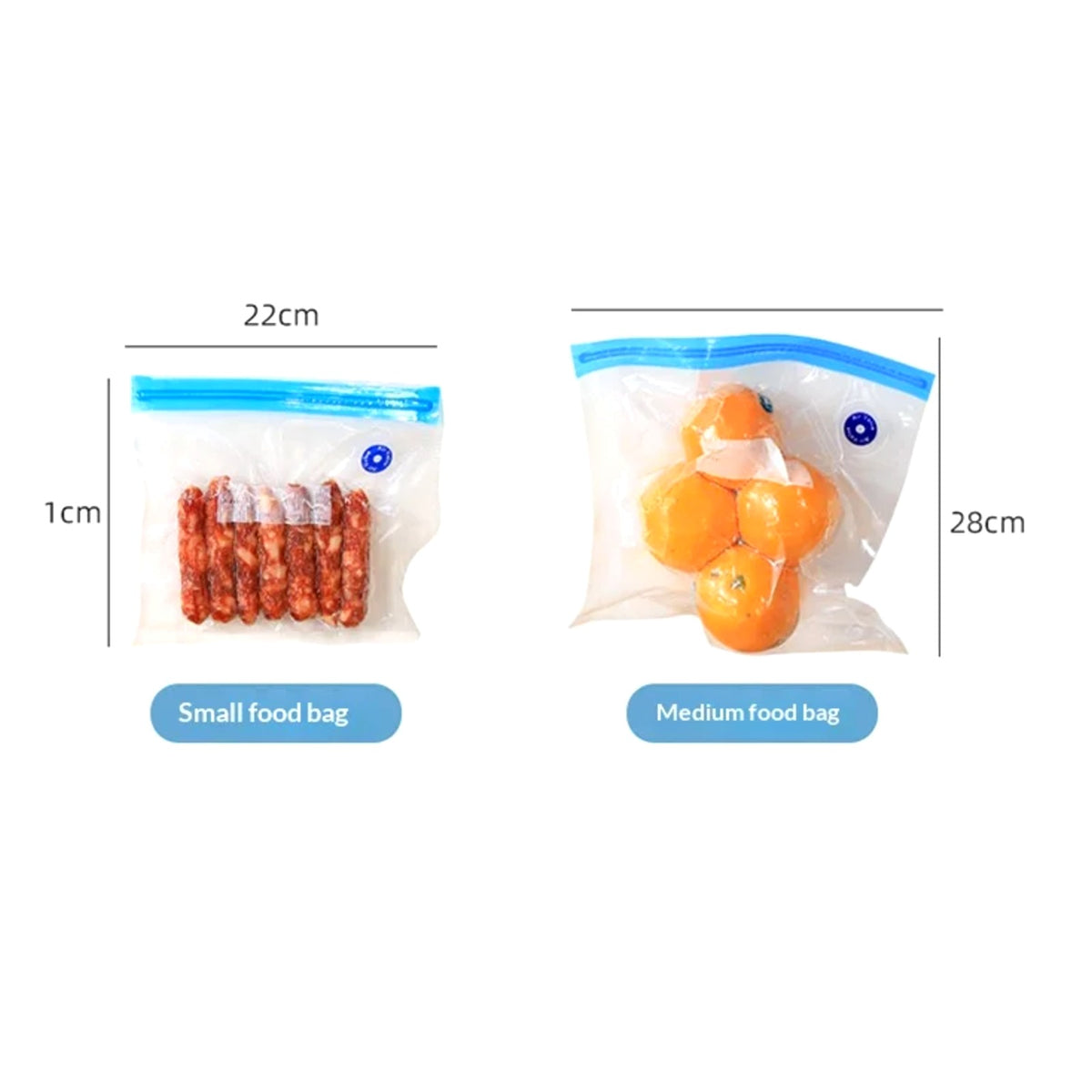 Reusable vacuum food bags