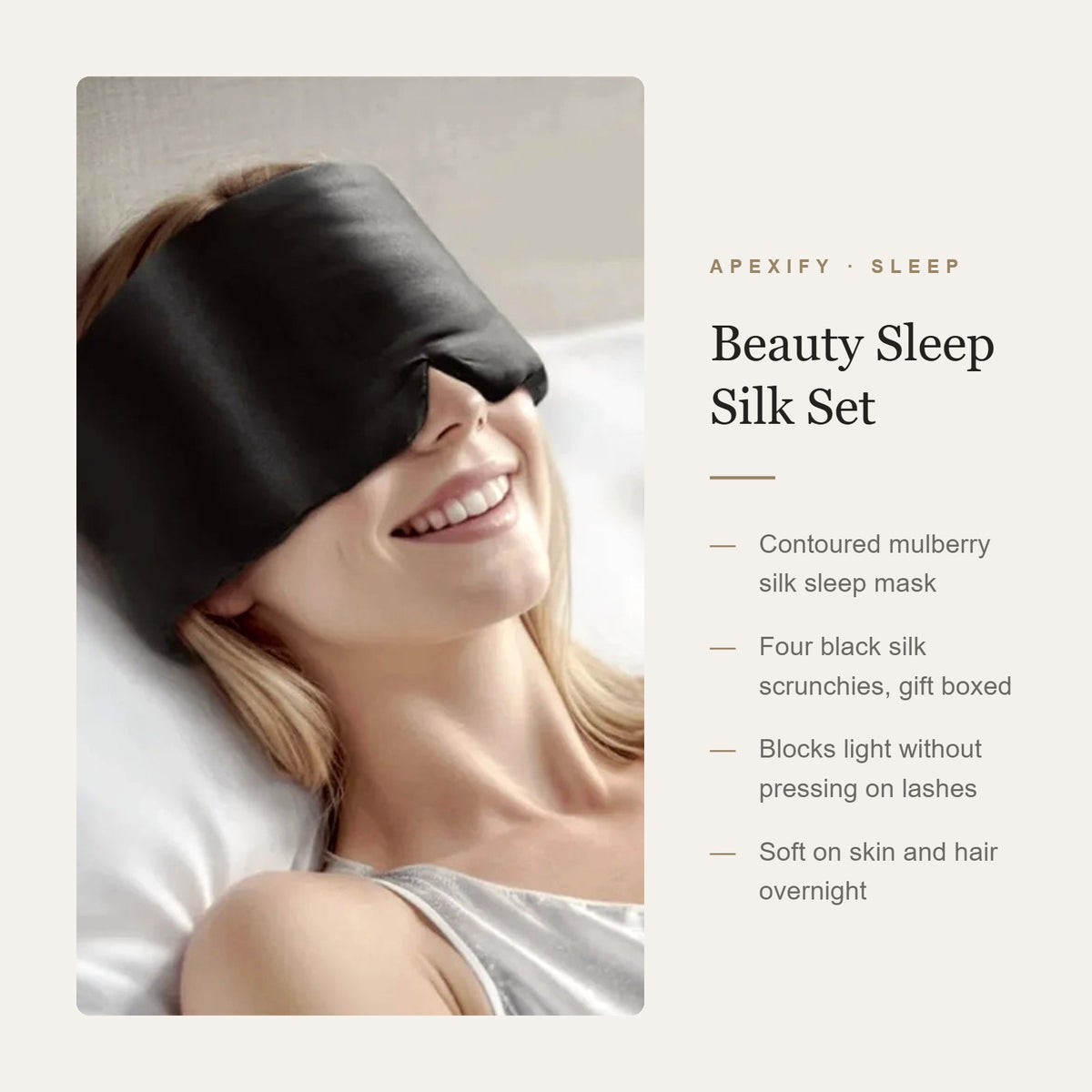 Beauty Sleep Silk Set features