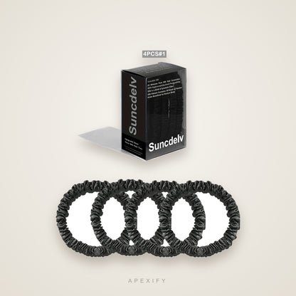 Black silk scrunchies gift box