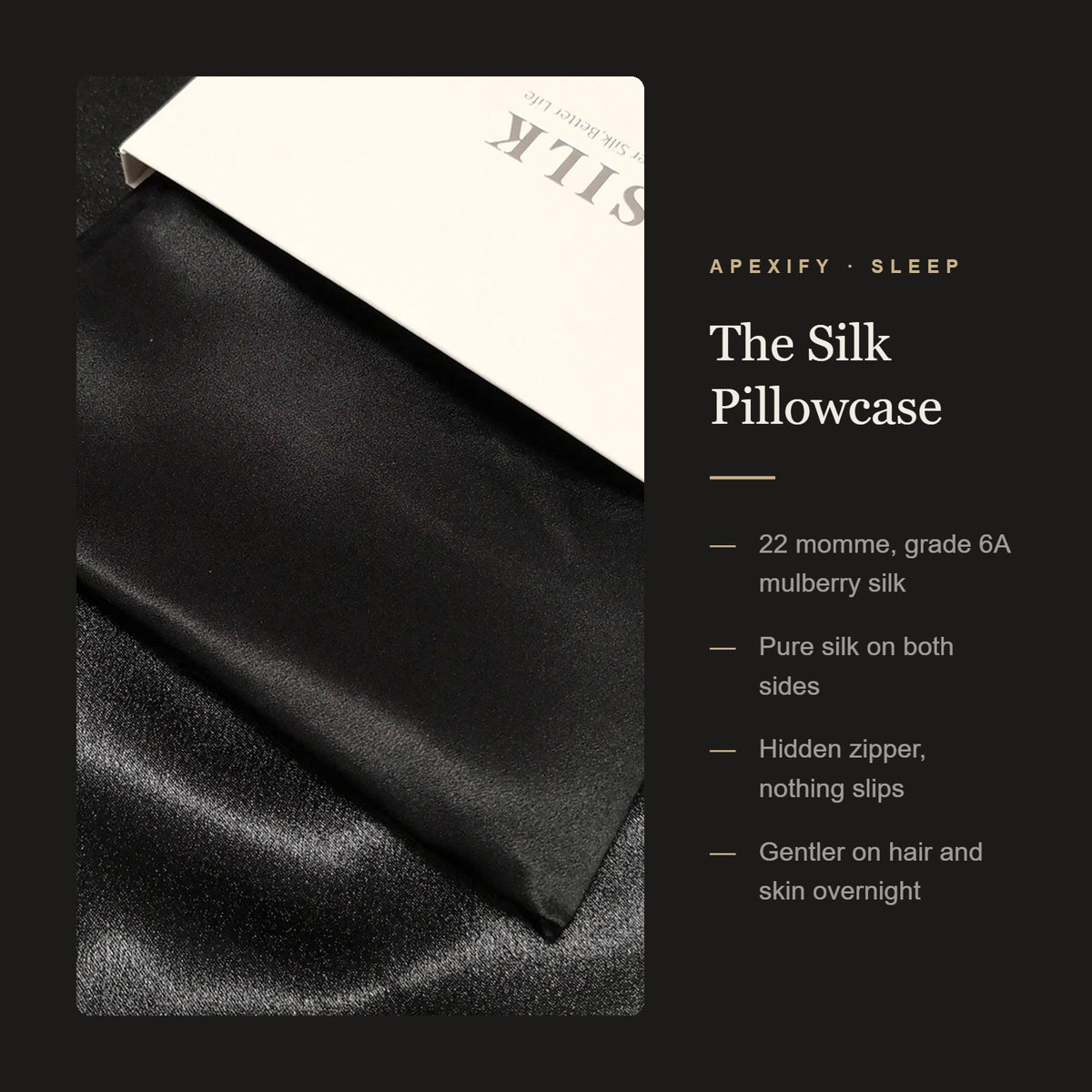 22 momme mulberry silk pillowcase features