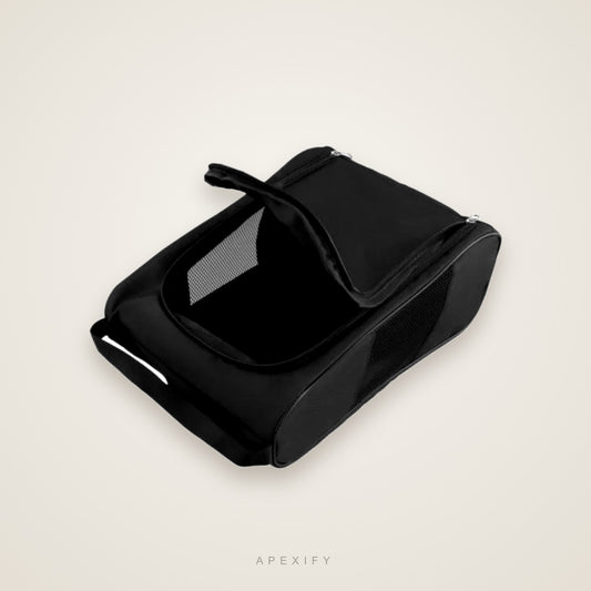 Black travel shoe pouch
