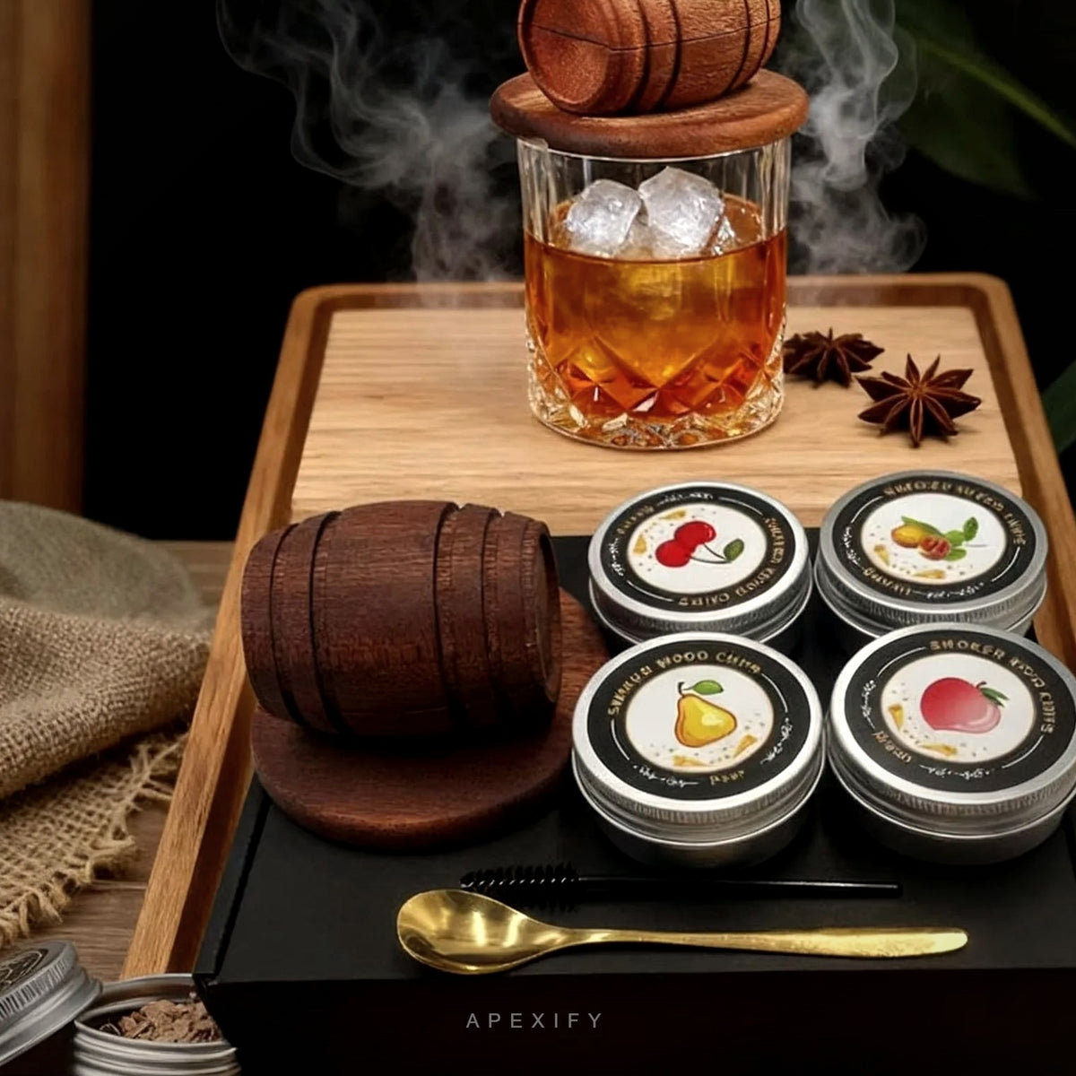 Smoked old fashioned with the Smoke & Stone set